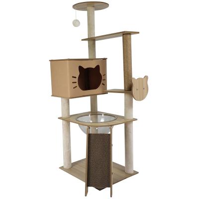 China Sustainable Manufacturer wholesale hot selling simple sisal scratcher cat climbing tree for sale