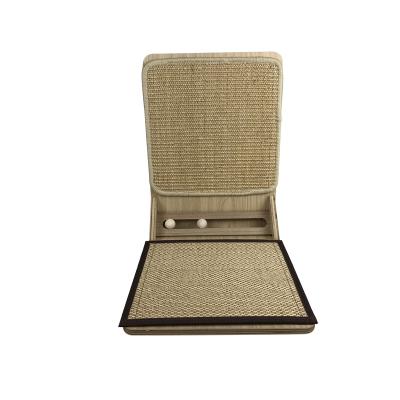 China Sustainable Manufacturer wholesale brown corrugated cat scratching board with balls for cat playing cat scratching for sale