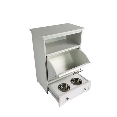 China Stocked pet feeder with a drawer combines food storage and feeding in one Pet Elevated Feeder pet storage for sale