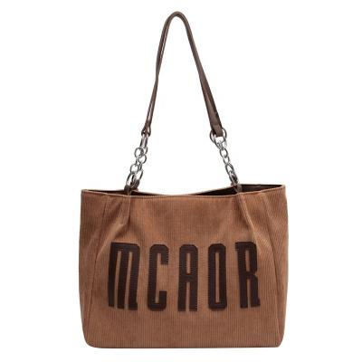 China 2022 Large Capacity Handbag Corduroy Material High-Grade Material 2022 Shopping Bag New Tote Bag for sale