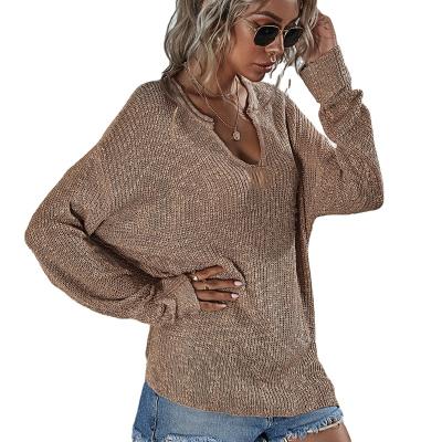 China 2021 Anti-Wrinkle Casual Block Striped Crewneck Ladies Loose Color Pullover Sweater Women Knit With Long Sleeve for sale