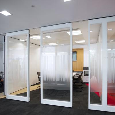 China Movable Double Frame Conference Glass Room Office Partition Wall Double Frame Aluminum Material Folding Glass Partition Glass for sale