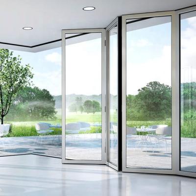 China Balcony Double Frame Aluminum Alloy Modern Waterproof Glass Folding Door for sale