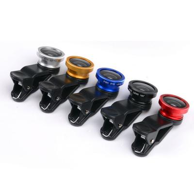 China Best price Mobile Phone Clip Lens 3 in1 Universal Clip Smartphone Camera Lens Wide Angle Macro Fish-Eye for sale