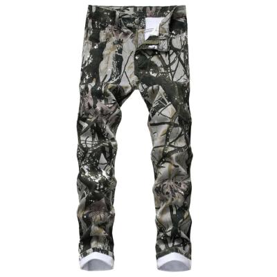 China Breathable Warm Man Casual Denim Pant Fitted Camouflage Camouflage Printed Jeans Men for sale