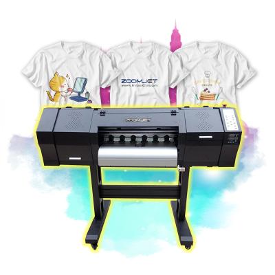 China Garment Shops White Digital T-shirt Fabrics Printing Machine 60cm Ink Heat Transfer Machine Dtf Pet Film Printer for sale