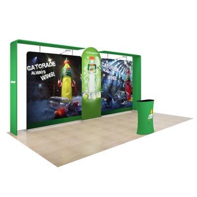 China Portable Aluminum Tension Fabric Tube Exhibition Stand Portable Trade Show 3x3 Display Booth for sale