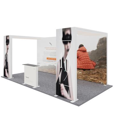 China Portable Wall 3x6 Aluminum Fabric Tube Expo Stand Exhibition Booth With Lightbox Stand Trade Show Equipment for sale