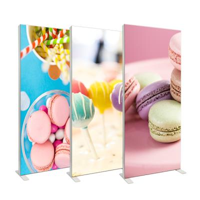 China Mobile phone stores/brand clothing stores/retail markets/exhibitions 2020 fashion cable cloth led photos seg slim frameless aluminum light box for Christmas advertising for sale