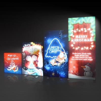 China Dynamic Fabric Billboards Walls Animation Led Letter Fabric Light Box Frame With Customized Program for sale