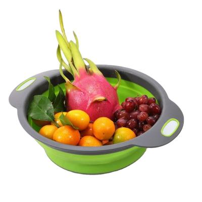 China 2021 New Style Portable Plastic Fruit Basket Storage Wash Folding Sustainable Use Telescopic Kitchen for sale