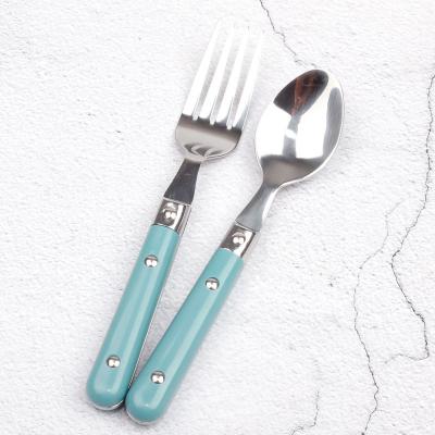 China Disposable Household 3 Pieces Stainless Steel Fork And Spoon Portable Simple Style Tableware Western Style Children'S Fork And Spoon for sale