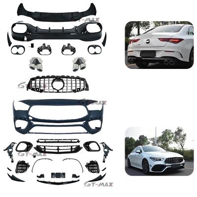 China PP Plastic CLA Car Bumper W118 Upgrade Body Kit For CLA 250 CLA300 2020y 2021 CLA200 CLA200 2022 CLA45 AMG Grill Styling Facelift New for sale