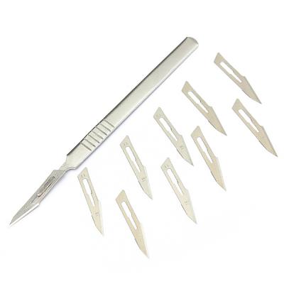 China High Quality Sterile Stainless Steel Type Sharp #10 Carbon Steel Scalpel Blade For Surgical With Replaced Blades for sale