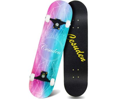 China Professional Skateboard Kids Adult Player Fitness Outdoor Equipments Customized Design 7 Layers 4 Wheels Maple Board OEM Color Skateboards for sale