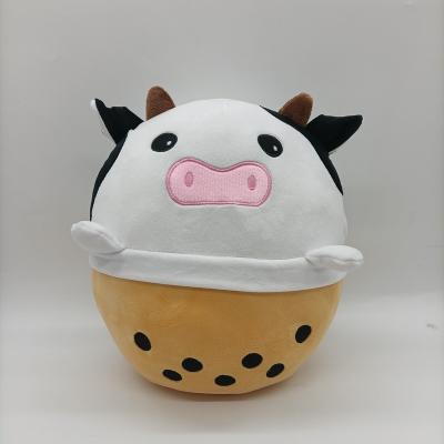 China Plush IN THE RUNNING soft cute plushie plushie cow boba cow stuffed animal doll stuffed bubble toy for sale