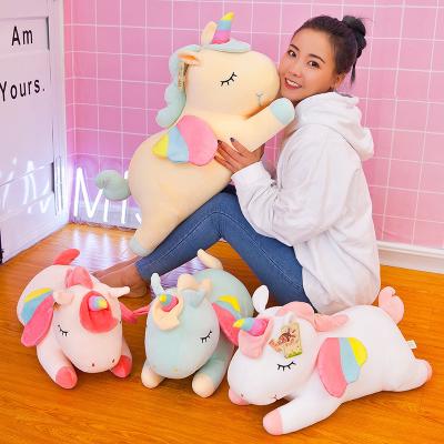 China Plush IN THE RUNNING Plushie Soft Cute Stuffed Kawaii Animal Pillow Cushion Stuffed Angel Rainbow Unicorn Stuffed Toy for sale