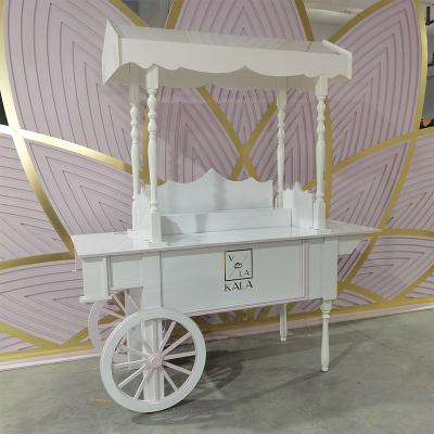 China Fashionable wedding decorations white gold color acrylic display candy candy food carts wedding car decoration for sale