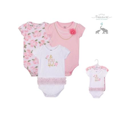 China Short Sleeeves 2020 Little Treasure Babies Newborn Baby Romper Short Sleeve Jumpsuit for sale