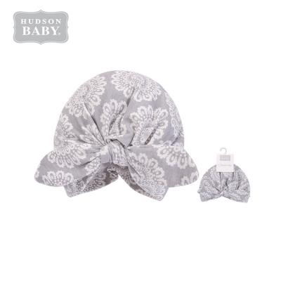 China Comfotable Wholesale Hudson Baby Girl Turban Flower Hat Cotton Baby Hat For Newborn Baby In Summer for sale