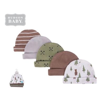 China Fashional Hudson Baby Hat Set 5 PK 52325CH 100% Cotton Baby Boy Hat for sale