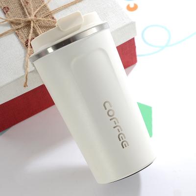 China Sustainable US Amazon Hot Sale 380ml Stainless Steel Double Wall Tumbler White Thermal Keep Hot Coffee Mug for sale