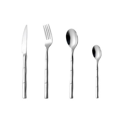 China Viable Top Fashion Coffee 4-Piece Silver Spoon Fork Knife Cutlery Set for sale