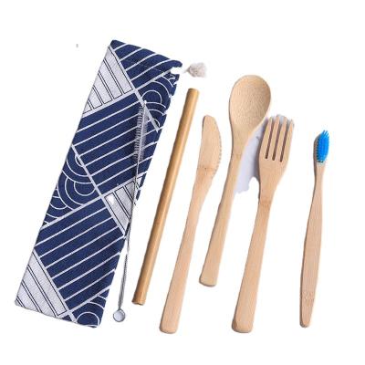 China Sustainable Bamboo Cutlery Set Eco Friendly Products For Travel Picnic Flatware Set for sale