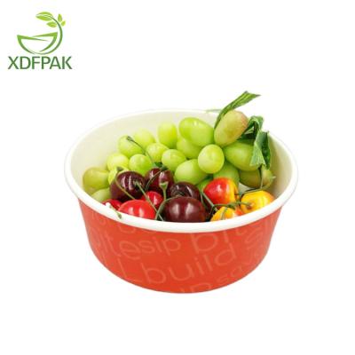 China Environmental protection material manufacturers selling various specifications disposable salad soup personalized hot paper bowl with plastic cover for sale