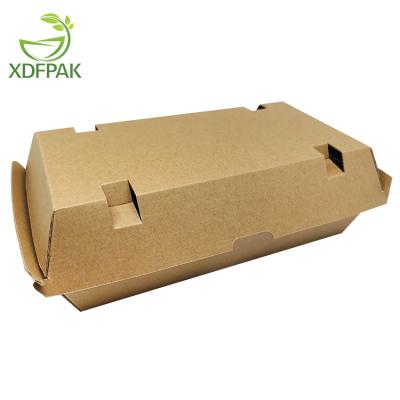 China Hamburger Food Packaging Box F-flute Hamburger Food Packaging Box Recyclable Disposable Hamburger Wrapping Paper Hamburger Box Customized Packaging Corrugated Cardboard for sale