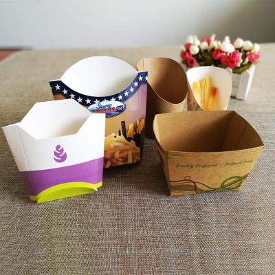 China Disposable Folding Paper French Fries Packaging Box for sale