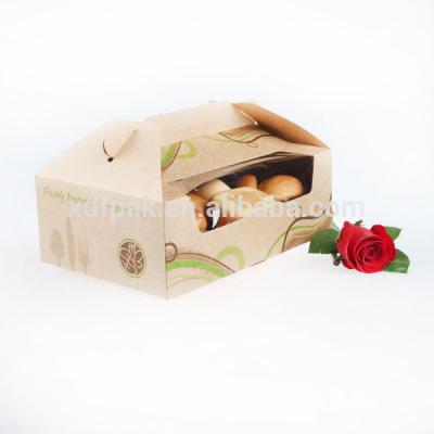 China Recyclable Paper Packaging Cake Box With Handle for sale