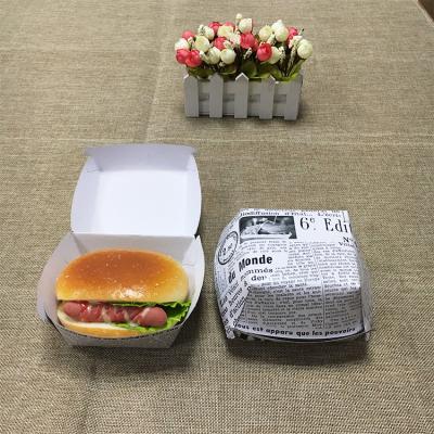 China Fast Food Disposable Paper Printing Diary Package Cardboard Burger Box for sale