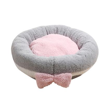 China 2021 Hot Selling Indoor Plush Dog Bed Indoor Sleeping For Medium Nest Sleep Wool /soft Dogs Dog Cat Beds for sale