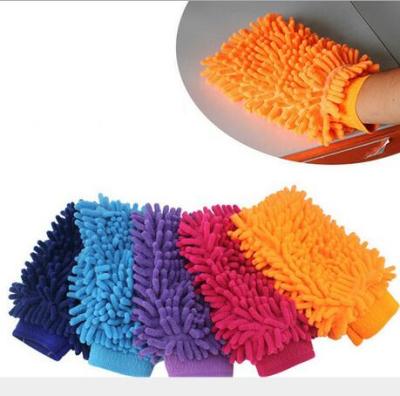 China Short Sleeve Car Wash Glove Mesh Fabric Bath Mitt for sale