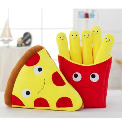 China 3D French Fries and Pizza Food Snack Plush Bed Pillow Cushion Musical Handmade Funny Toy Gift for sale