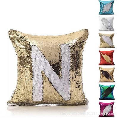 China Memory In The Running Sequin Pillow Sequin Cushion / Blink Gold Sequin Pillow Chair Car Cushion Cover for sale