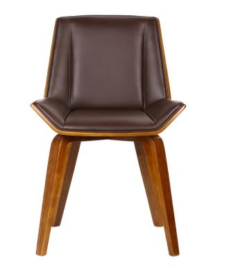 China Factory KD Adjustable Modern Wooden Legs Black PU Leather Upholstery (Waist) Around Chairs Commercial Chairs Back Leather MANUFACTURERS for sale