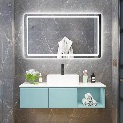 China Wholesale CLASSIC PVC Led Mirror Vanity Smart Single Wall Mounted Hotel Design Large Customized Bathroom Cabinet for sale