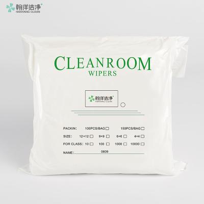 China Cleanroom van 100% Microfiber veegt 9 Duim Gesteriliseerde Vacuüm af Ingepakt voor Cleanroom Te koop