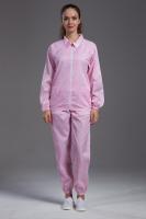 China Reusable Pink Clean Room Garments Anti Static For Optical Production Workshop for sale