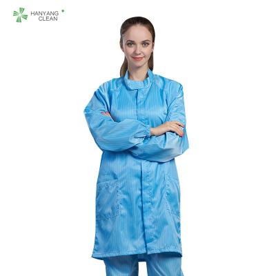 China Staubfreies antistatisches blaues Kleid labcoat ESD passend für den Cleanroom oder Werkstatt von Parmaceutical indstry zu verkaufen