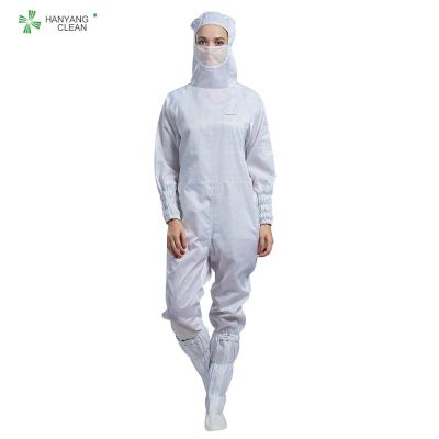 China Cleanroomoverall Overalls ESD antistatische sterilisierte weiße Farbe mit facemask für parmaceutical Industrie zu verkaufen