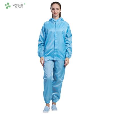 China Chaqueta antiestática del traje del recinto limpio del ESD y uniforme azules reutilizables del workwear de los pantalones conveniente para la industria electrónica en venta