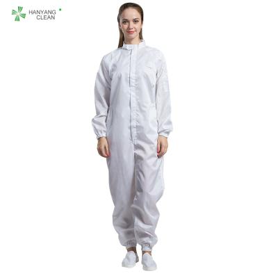 China ESD Autoclavable cleanroom coverall suit with polyester and carbon fiber for phamaceutical industry for sale