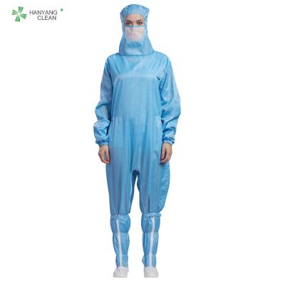 Китай Измерительная линия crotch с капюшоном противостатической молнии coverall чистой комнаты открытая для чистой комнаты продается