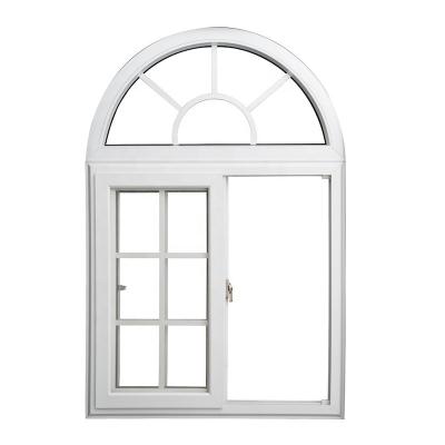 China Sliding Impact Resistant Pvc German Hurricane Sliding Window Arch Window for sale