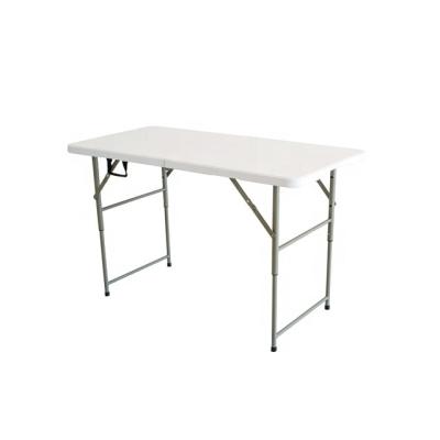 China Bi-Fold Adjustable Cheap White HDPE Plastic Price 4FT Folding Table (Size) for sale