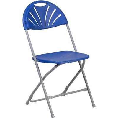 China Modern Lightweight Colorful Fan PP Material Back Folding Chair for sale