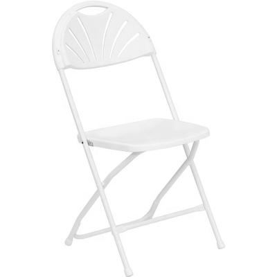 China Modern Lightweight Black Fan Resin Back Folding Chair for sale